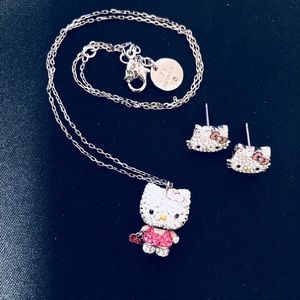 Swarovski Rare Hello Kitty Necklace &Earrings set